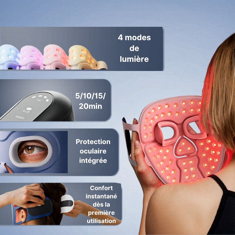 Masque LED Visage Anti-Âge Professionnel